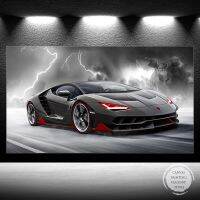 Modern Sports รถโปสเตอร์ Wall Art ภาพวาดผ้าใบสำหรับห้องนั่งเล่นตกแต่งบ้านสีแดงสีดำ Super Car Artwork