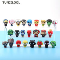 24pcsset 3.5-5cm PVC Superhero Mini Figure Toy Iron Spider Cute Little Hero Action Figure Toys Dolls Birthday New Year Gift