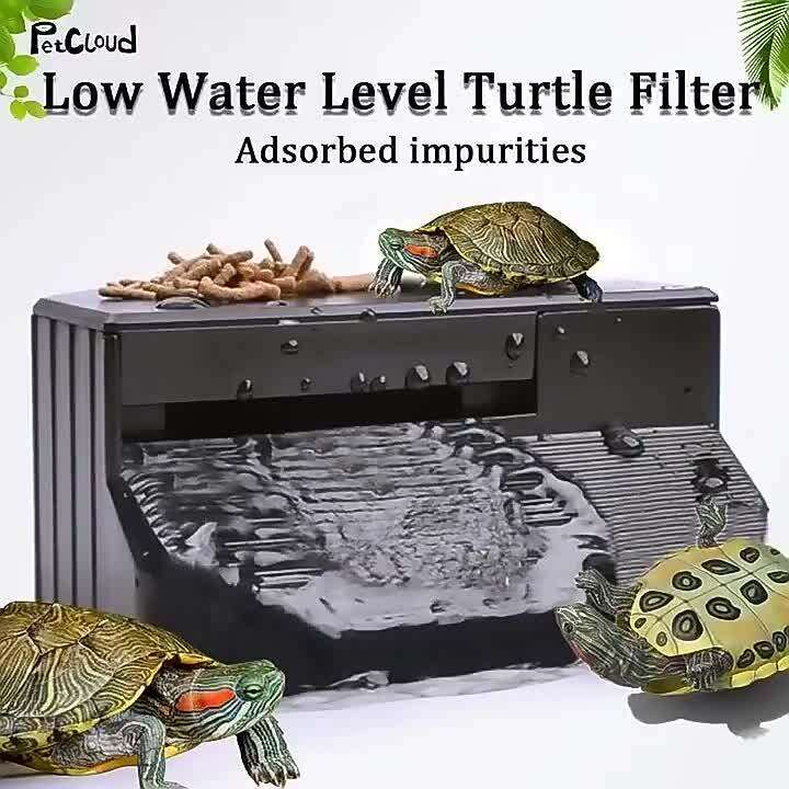 Turtle Tank Filter Low Water Level Clean Pump Tortoise Pond Oxygen