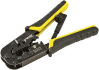 Klein Tools VDV226-011-SEN Crimper, All in One Ratcheting Modular Crimper / Wire Stripper / Cutter for RJ45, CAT5e, CAT6, CAT6A