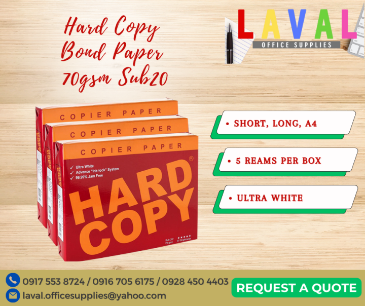 HARD COPY BOND PAPER 70 GSM COPY PAPER, MULTI PURPOSE PAPER Lazada PH