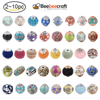 Beebeecraft 1-10 PC Handmade อินโดนีเซียลูกปัดโลหะขนาดใหญ่ลูกปัด Barrel ลูกปัดหลวม Spacer สำหรับเครื่องประดับสร้อยข้อมือ