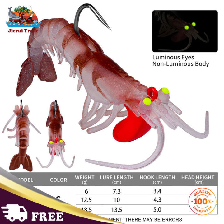 ล่อกุ้งประดิษฐ์-luminious-กับหนามตะขอหลายส่วนปล้องตกปลานุ่มเหยื่อสำหรับตกปลาเบส