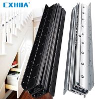 CXHIIA Bottom Heavy Duty Drawer Slides Full Extension undermount Frame Mount Ball Bearing Black Rails Heavy Duty 260lbs 1 Pair