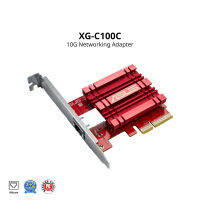 ASUS XG-C100C V2 10GBase-T PCIe Network Adapter with backward compatibility of 5/2.5/1G and 100Mbps ; RJ45 port and built-in QoS