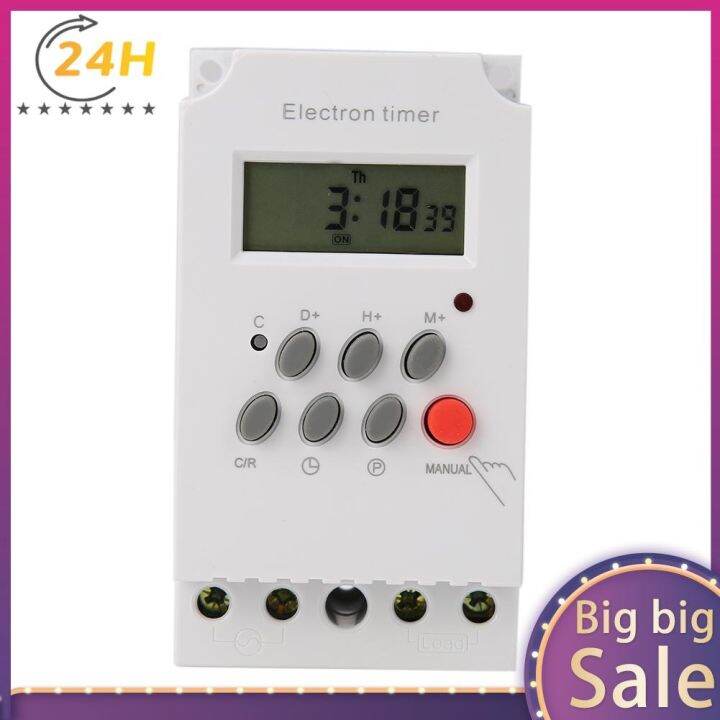 【Ready Stock】 AC 220V 25A Programmable Electronic Timer Switch Control