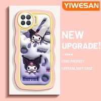 YIWESAN เคสสำหรับ OPPO A93 2020 F17 Pro Reno 4F Reno 4 Lite เคส Reno4ลายการ์ตูนคุโรมิ3D เคสขอบคลื่นนิ่มกันกระแทกเคสมือถือ TPU ซิลิโคนแบบใสฝาครอบป้องกันหัวกล้องรวมทั้งหมด