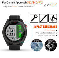 Zenia ฟิล์มกันรอยเต็มหน้าจอ 2 ชิ้นสำหรับ Garmin Approach S12 S40 S42 นาฬิกา HD 9H 2.5D กระจกนิรภัยป้องกันการระเบิดฟิล์มป้องกันรอยขีดข่วน