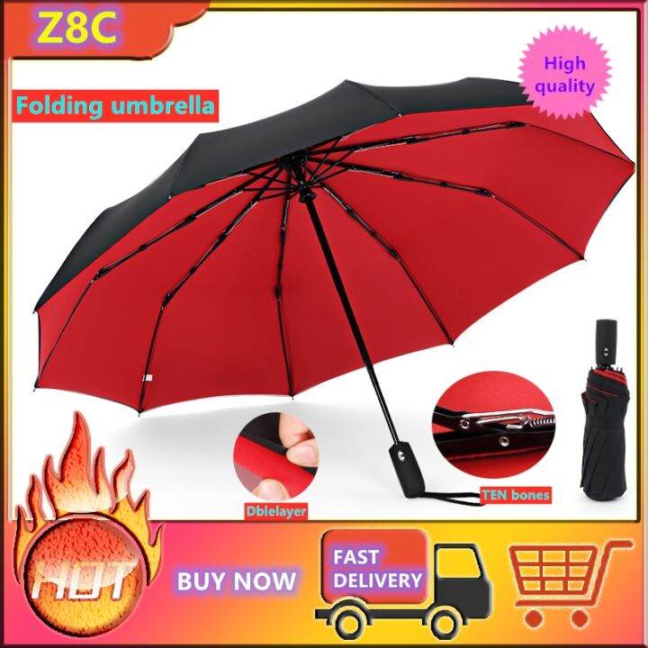 【Business Umbrella】Automatic Folding Windproof folding umbrella double