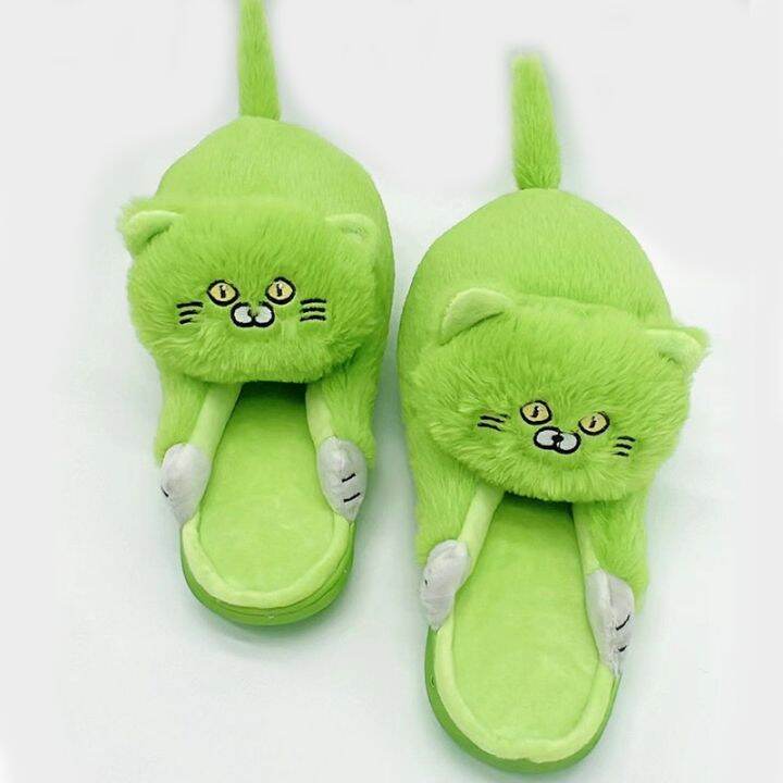 2-designer-funny-cat-slippers-unisex-women-fluffy-slides-flats-anti-slip-home-fur-slippers-shoes-womanmen-memory-foam-slipper-2023th