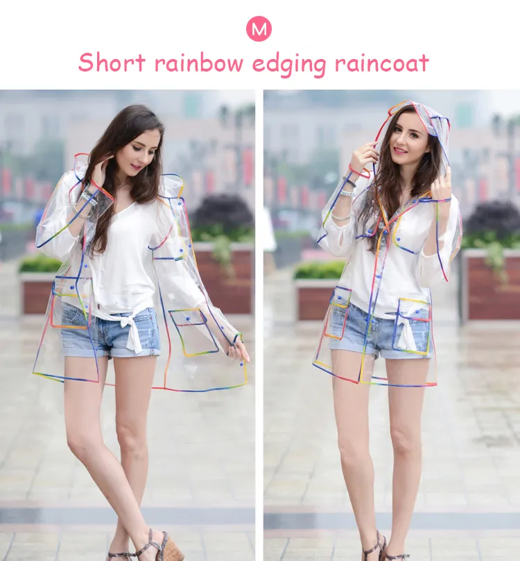 Clear sales rainbow raincoat