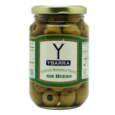 Premium import🔸( x 1) ํYBARRA Pitted Manzanilla Olives 370 g มะกอกเขียวไร้เมล็ด นำเข้าจากประเทสเปน ขนาด 370 กรัม 370 g [YB16]
