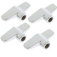 [DE69] MagiDeal 4x Alloy Cymbal Stand Wing Nut สำหรับกลองเครื่องเล่น Silver 6Mm Diameter