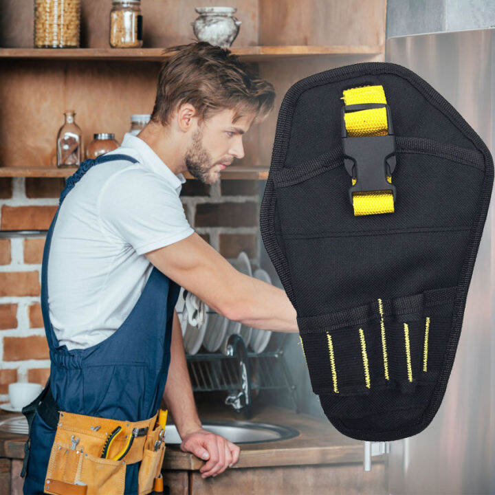 Portable Heavy Duty Drill Holster Electrician Tool Bag Drill Chuck with