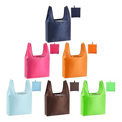 Large Reusable Bags Shopping Washable Foldable 6 Pack Grocery Bags Heavy Duty Lightweight Folding Gift Tote Bags