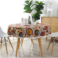 Bohemian national wind round lace tablecloth Cotton Printed Ho Decorative Table Cloth sunflower decor table covers lace