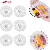 200PCS Disposable Food Cover Elastic Plastic Wrap Kitchen Plastic Wraps Seal Storage Covers for Bowlsdust-proof Saran Wrap Bags