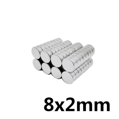 【lz】☂♗  Ímã de neodímio super forte 20/50/100/200 peças 8x2mm ímã permanente redondo de 8x2mm ímã de disco magnético poderoso 8x2