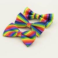 {EDDLYT}ใหม่ Rainbow Bow Ties สำหรับผู้ชายและผู้หญิงลาย Bowknot หญิง Man Bowtie Casual Unisex Cravats เจ้าบ่าวงานแต่งงานอุปกรณ์เสริม