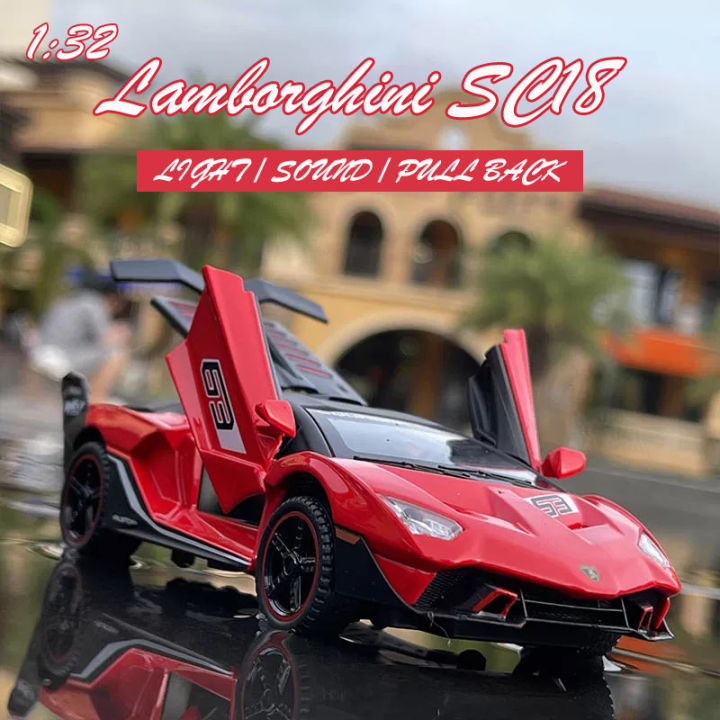 RUM】 Mô Hình Xe Hợp Kim Lamborghini SC18 Tỷ Lệ 1:32 Hiệu Ứng Ánh Sáng