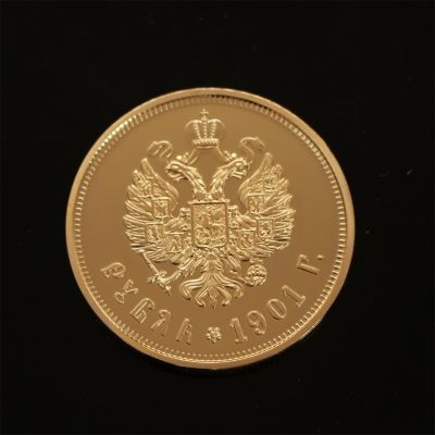 คุณภาพ24 K ชุบทอง1901รัสเซีย10รูเบิลเหรียญทองเลียนแบบเหรียญที่ระลึกนิโคลัสที่2เหรียญ