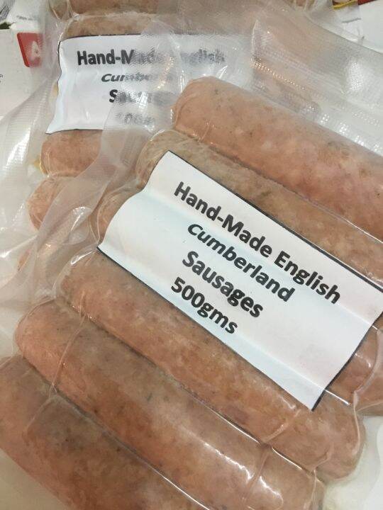500g (6 Sausages) English Cumberland Sausages filled with the three