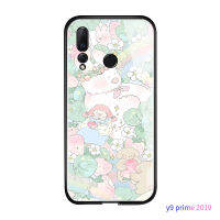 พร้อม Casing Ponsel เคสสำหรับหัวเหว่ย Y9S Y9 Y9ไพรม์2019 Y8P 2020ดอกไม้สุดหรูผู้หญิงกันกระแทกกระจกเทมเปอร์ฝาหลังใหม่เคส