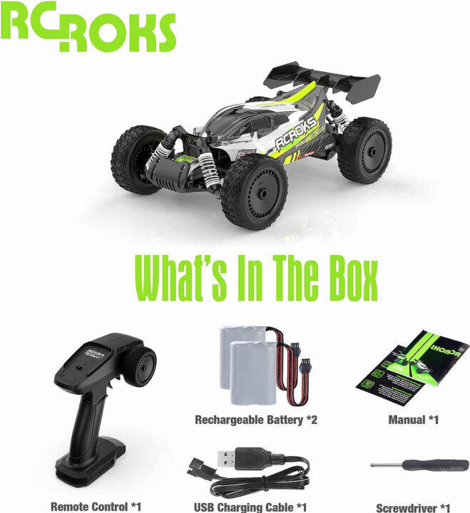 rcroks-rc-cars-1-12-scale-for-boys-large-rc-buggy-truck-28km-h-toy-grade-2wd-variable-speed-control-toy-vehicle-for-kids-2-4ghz-remote-control-racing-car-girls-boys-age-6-7-8-9-10-11-12-birthday-gift-