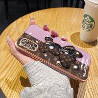 YIWESAN เคสกรณีสำหรับ OPPO A92 A52 A72 4Gกรณีแฟชั่นน้ำวิศวกรรมหมีด้านข้างขอบกรณีบางหรูหราชุบแบบปลอกเต็มเลนส์ปกกล้องปกป้องกันกระแทกเปลือกหอย