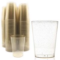 Disposable Gold Powder Plastic Cup Making Plastic Cup Flat Bottom Cup Ice Cream Cup Wedding Cup Party Cup