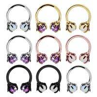 1pc Devils Claw Nose Ring Septum Piercing Surgical Steel Hoop Earrings Helix Ear Cartilage Tragus Circular Bar Body Jewelry 16G