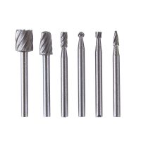 【】 zsdcpt Hot 6 Pcs/Set HSS Routing Router Grinding Bits Burr For Rotary Tool Dremel Bosch Mini Multi Functional #69340