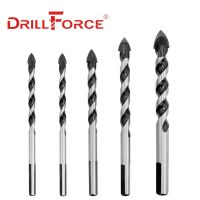 Drillforce 5PCS แก้วเซรามิกกระเบื้องคอนกรีตเจาะชุดบิตอิฐมัลติฟังก์ชั่ไม้พลาสติก 6/8/10/12 มม. คาร์ไบด์ปลายบิต