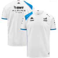 Alpine 2023 New Bwt F1 Blue White Printed T-shirt, Summer Mens And Womens 2023 Fashion Versatile Style