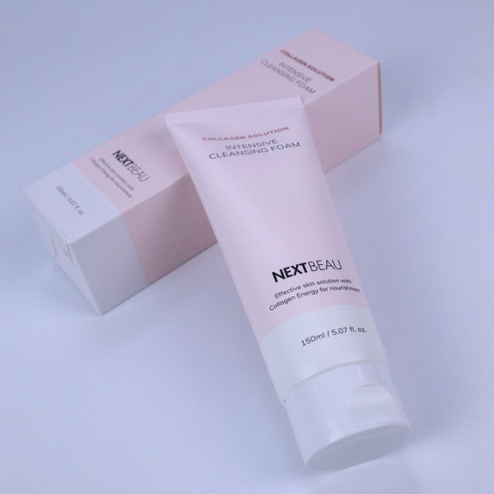 nextbeau-collagen-solution-intensive-cleansing-foam-150-ml-โฟมล้างหน้าผสมคอลลาเจน-ของแท้นำเข้าจากเกาหลี