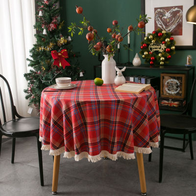 ผ้าโต๊ะเฉลิมฉลองคริสต์มาสไม่ซีดจางโต๊ะแบบทนทานผ้าเพิ่มบรรยากาศเทศกาลมากขึ้น