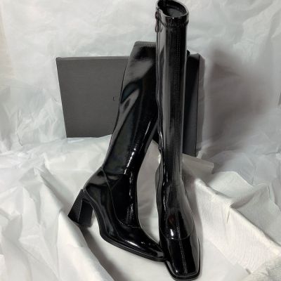 CODpz119nb Slimmer Look High Boots Thick Heel But Knee