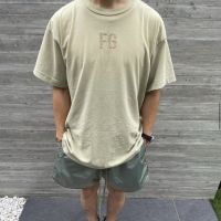 Top Quality FEAR OF GOD seventh season main line FG flocking short-sleeved FOGT shirt