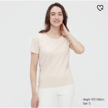 Authentic Uniqlo AIRism Cotton Short Sleeve T-Shirt White, Women's Fashion,  Tops, Other Tops on Carousell