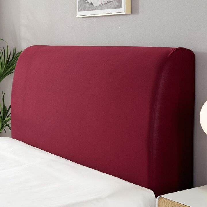 เตียงผ้าสีทึบปลอกหุ้มหัวไม้กอล์ฟผ้าสแปนเด็กซ์รวมทุกอย่าง-cover-headboard-ที่ป้องกันเฟอร์นิเจอร์ยืดหยุ่นสำหรับบ้านโรงแรม