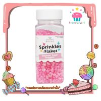 kingy2-0260 เม็ดน้ำตาล เม็ดคริสตัล เม็ดใหญ่ สีชมพู Kawaeii Décor SS5 shimmer sugar nuggets (Pink) 100g. 1 ขวด