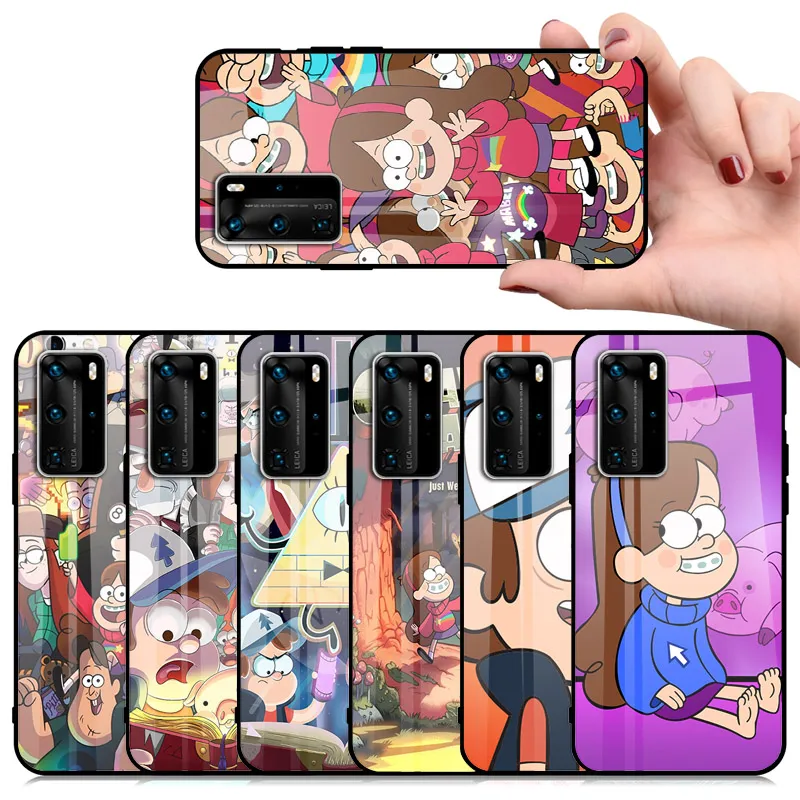 Cartoon Gravity Falls Anime Tempered Glass Phone Case For Huawei P20 P30  P40 P50 Pro Plus P9 P10 Lite Pro Plus P smart 2019 Cover Shell | Lazada PH