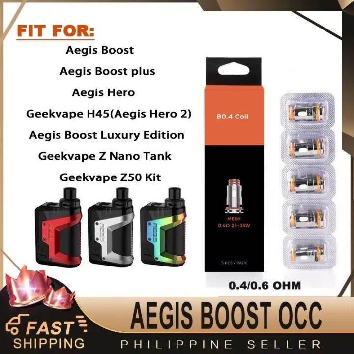 drip tip 5pcs GEEKVAPE Aegis Boost Coil Occ For Plus/Hero/Luxuy/B60/Boost2/H45 B series Lazada PH