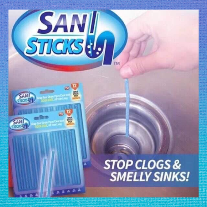 12pcs Drain Cleaning sticks Clog Remover Pipe Deodorant Kitchen