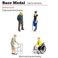 【CW】Race Medal1:64 action figure miniature car model scene Figure father and daughter rehabilitation wheelchair grandmother hands