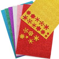 1PCS Snowflake Star Sequined Flash Sponge Paper Scrapbook Decoration Material Rubber Powder DIY Crafts Gold Powder Collage Paper Adhesives Tape