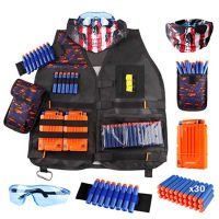 Kids Tactical Vest Kit for Nerf s N-Strike Elite Series With Refill Darts Dart Reload Clip+Mask+Wrist Band+Protective Glasses