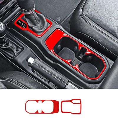 Gear Shift Cover &amp; Front Water Cup Holder Cover for 2018 2019 2020 2021 Jeep Wrangler JL Accessories, ABS