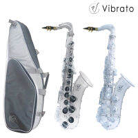 Vibrato Saxophone Tenor แซกโซโฟน เทนเนอร์ รุ่น T1 Polycarbonate Light Clear Transparent สีใส Clear ยางสีขาว, สีดำ