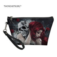 Printing Rose Skull Cosmetic Bag Women Makeup Bag Teenager Girls Storage Bags Sugar Skull Style Cosmetic Case Female Organizer